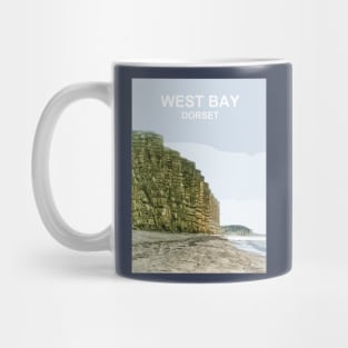 East Beach West Bay Dorset. Travel poster. Gift. Mug